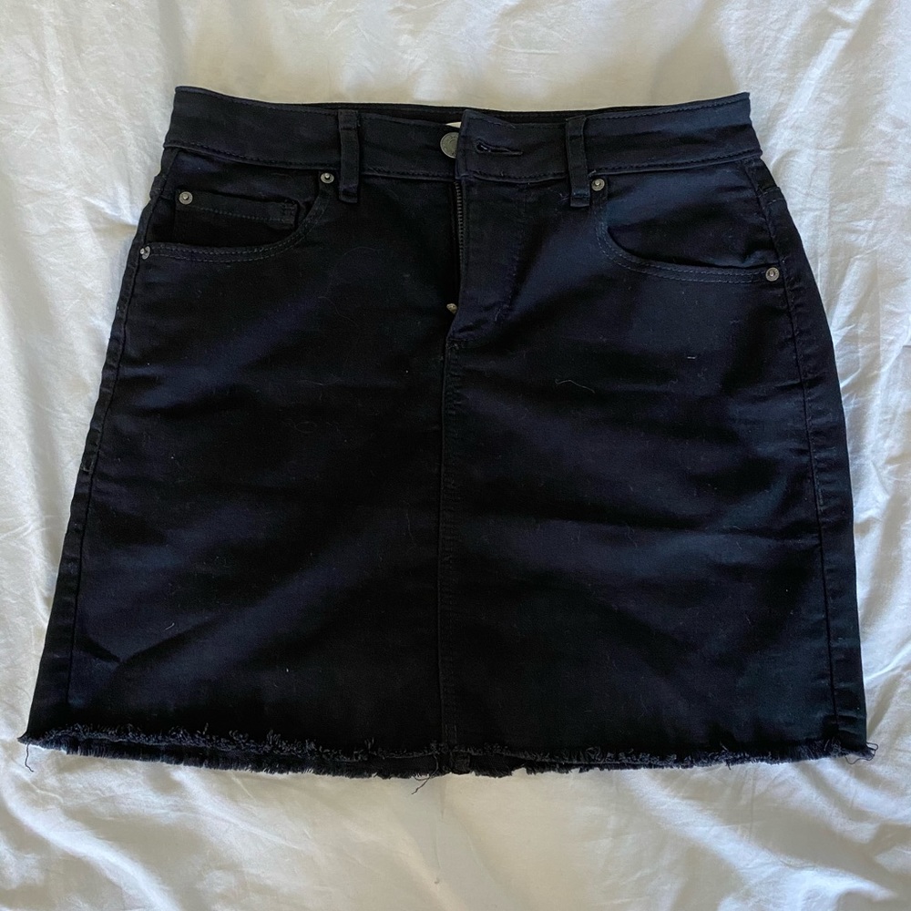 Garage black jean mini-skirt